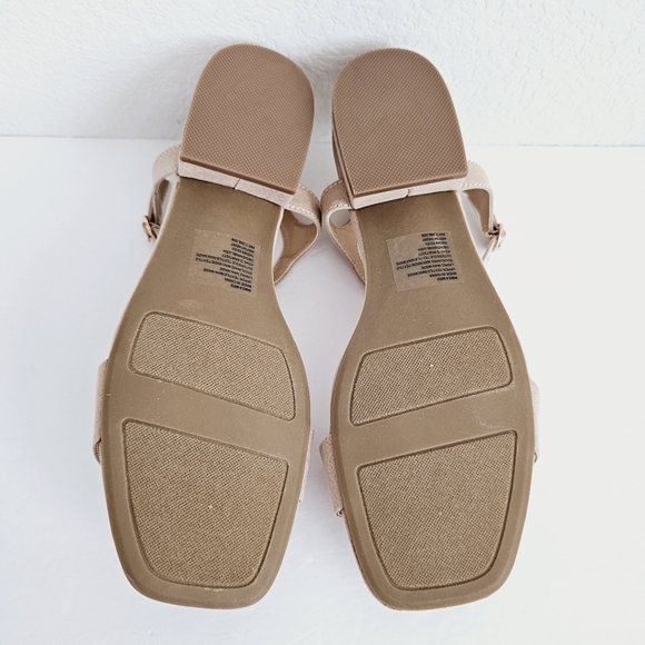 New! Lauren Conrad Faux Suede Block Heel Square Toe Sandals - Picture 6 of 8